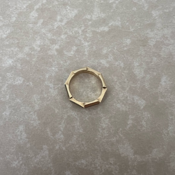 GUCCI 18K Yellow Gold Diamond Enamel Link to Love Ring size 10 Black - Picture 5 of 7